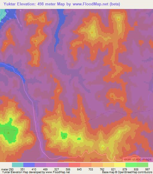 Yuktar,Russia Elevation Map