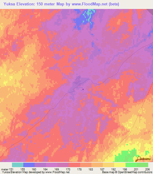 Yuksa,Russia Elevation Map