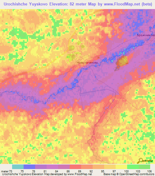 Urochishche Yuyskovo,Russia Elevation Map