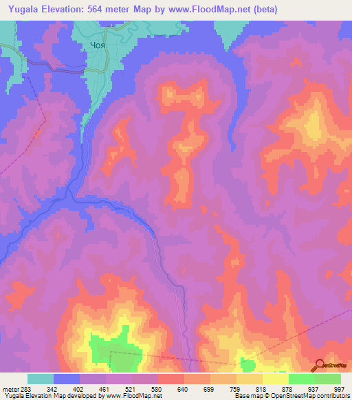 Yugala,Russia Elevation Map