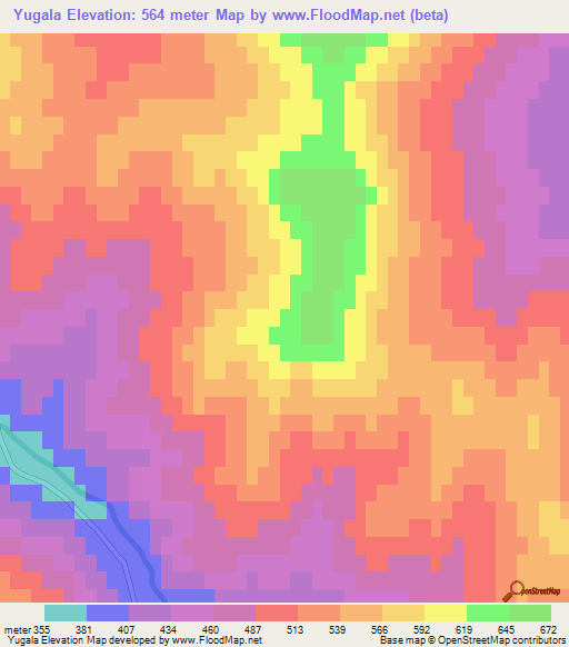 Yugala,Russia Elevation Map