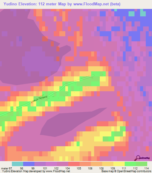 Yudino,Russia Elevation Map