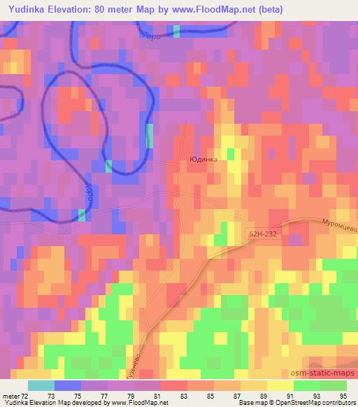 Yudinka,Russia Elevation Map