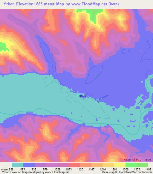 Yrban,Russia Elevation Map