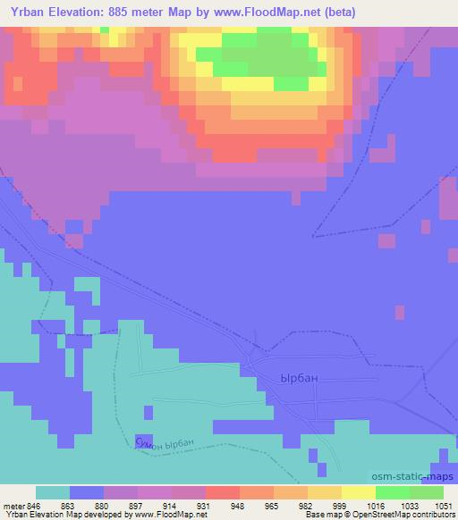 Yrban,Russia Elevation Map