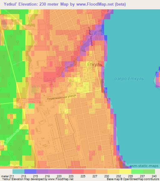 Yetkul',Russia Elevation Map