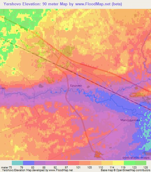 Yershovo,Russia Elevation Map