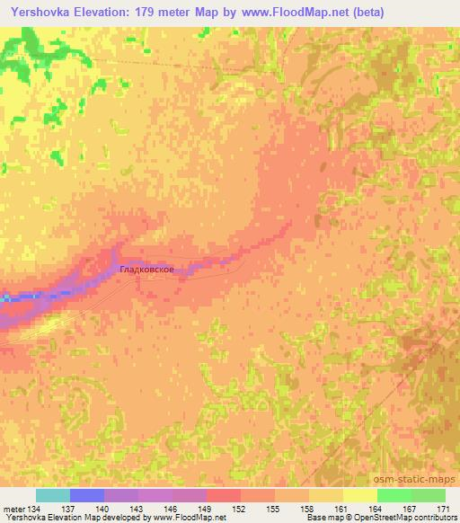 Yershovka,Russia Elevation Map