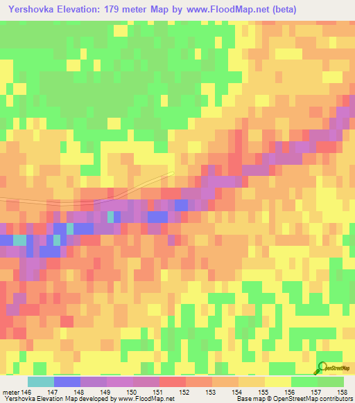 Yershovka,Russia Elevation Map