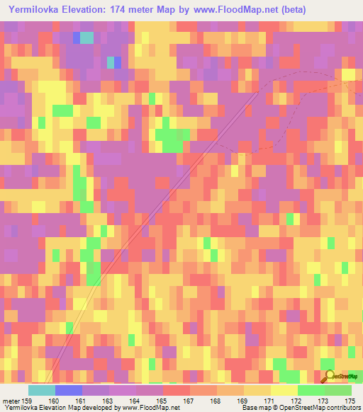 Yermilovka,Russia Elevation Map