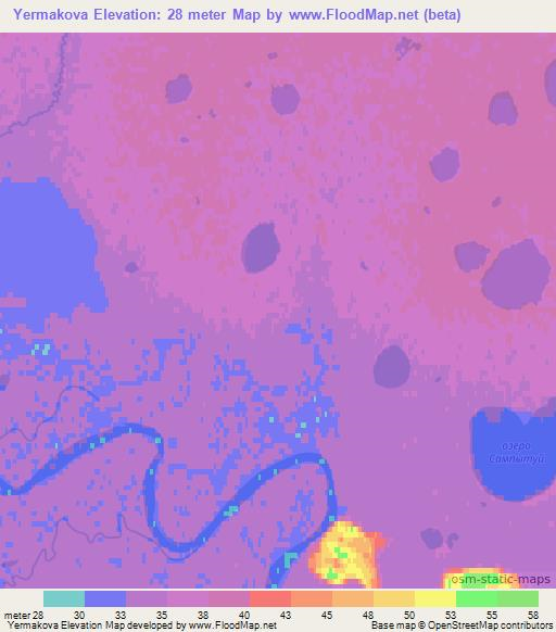 Yermakova,Russia Elevation Map