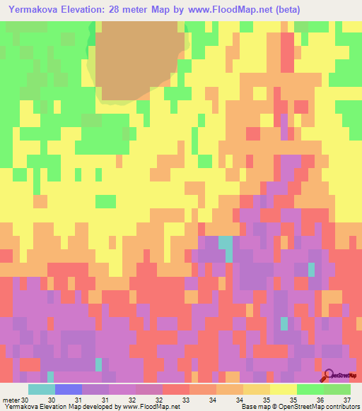 Yermakova,Russia Elevation Map