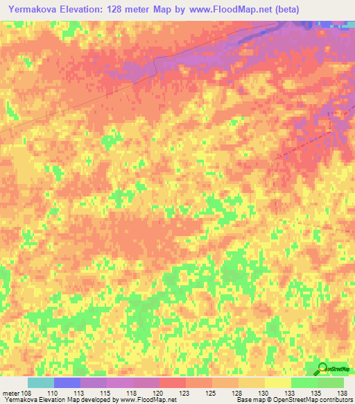 Yermakova,Russia Elevation Map