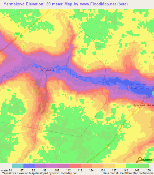 Yermakova,Russia Elevation Map