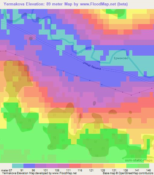 Yermakova,Russia Elevation Map