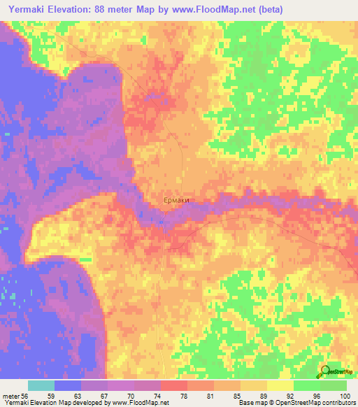 Yermaki,Russia Elevation Map