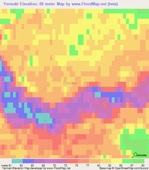 Yermaki,Russia Elevation Map