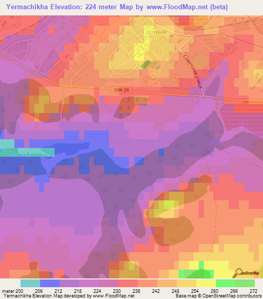 Yermachikha,Russia Elevation Map