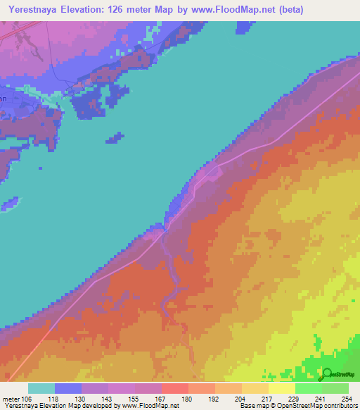 Yerestnaya,Russia Elevation Map