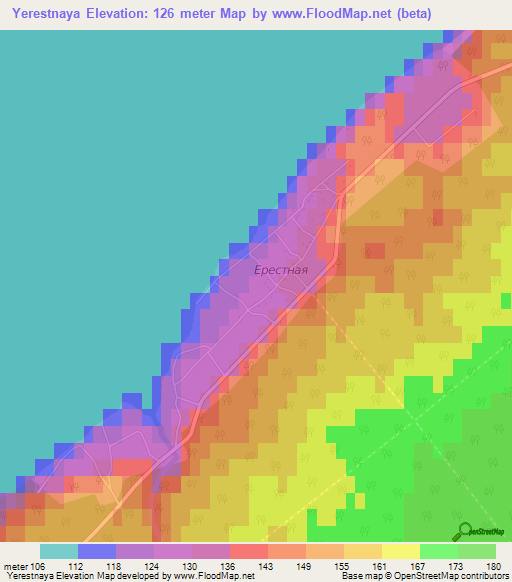 Yerestnaya,Russia Elevation Map