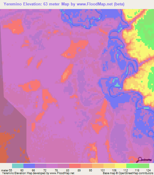 Yeremino,Russia Elevation Map