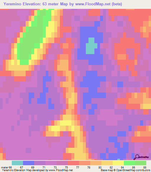 Yeremino,Russia Elevation Map