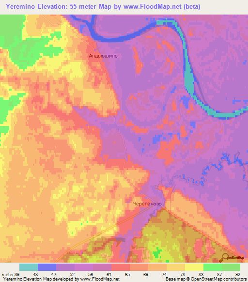 Yeremino,Russia Elevation Map