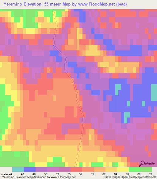 Yeremino,Russia Elevation Map