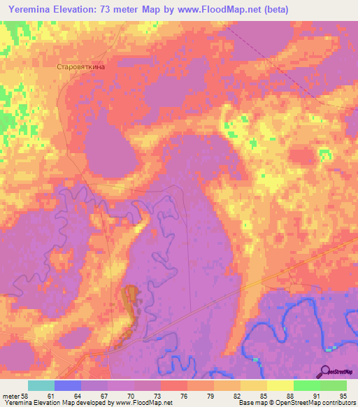 Yeremina,Russia Elevation Map