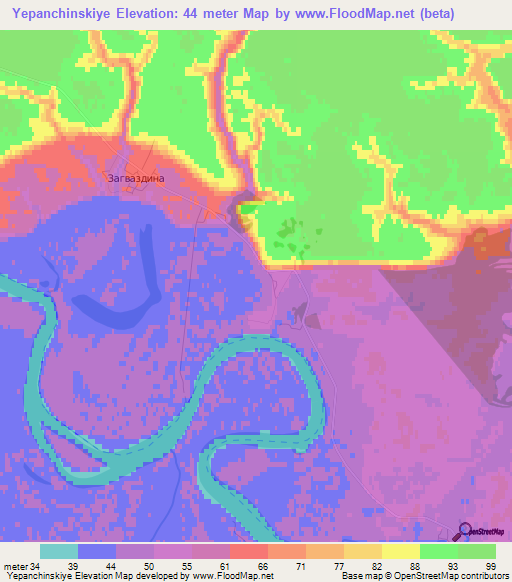 Yepanchinskiye,Russia Elevation Map