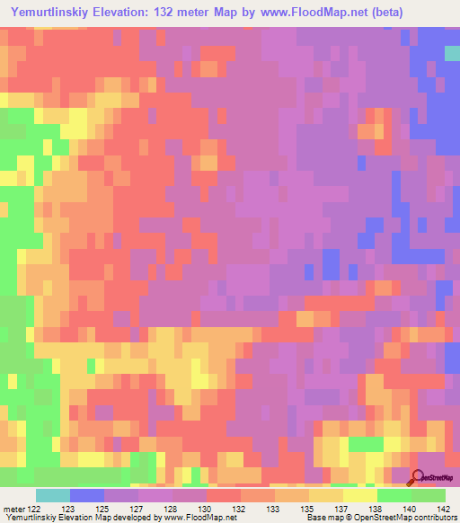 Yemurtlinskiy,Russia Elevation Map