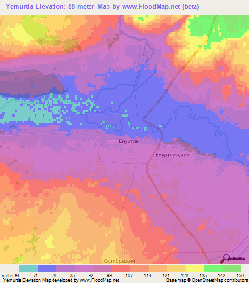 Yemurtla,Russia Elevation Map