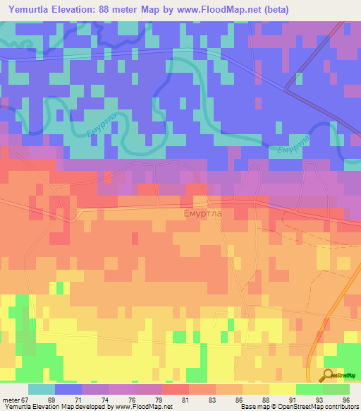 Yemurtla,Russia Elevation Map