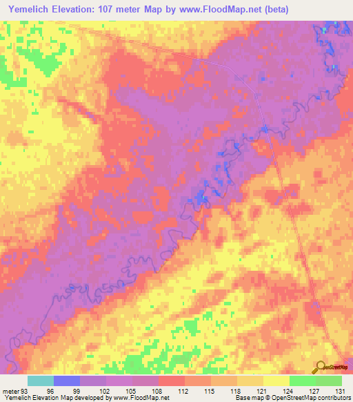 Yemelich,Russia Elevation Map