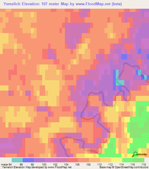 Yemelich,Russia Elevation Map