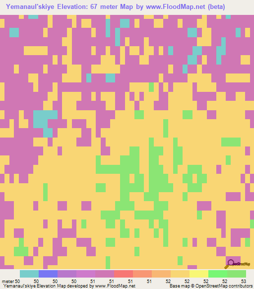 Yemanaul'skiye,Russia Elevation Map