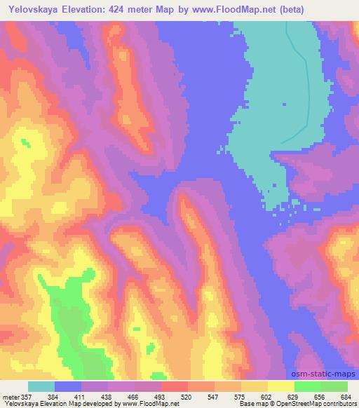 Yelovskaya,Russia Elevation Map