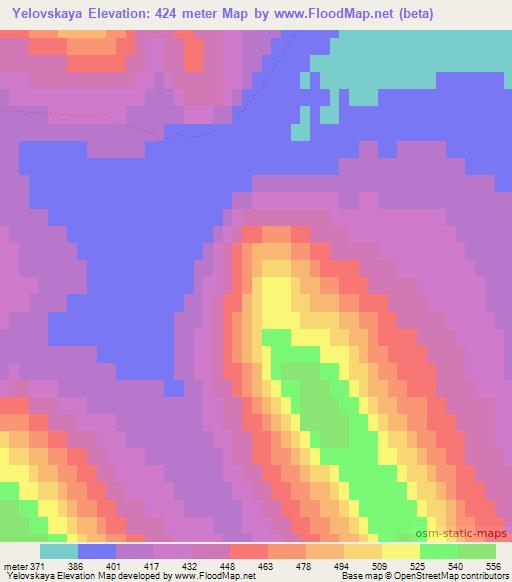 Yelovskaya,Russia Elevation Map