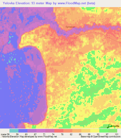 Yelovka,Russia Elevation Map