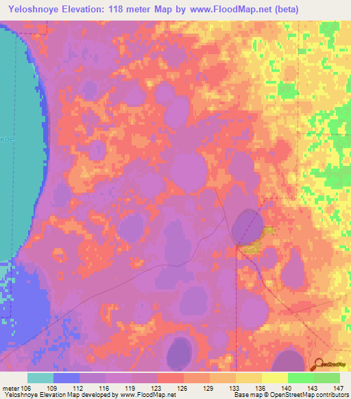 Yeloshnoye,Russia Elevation Map