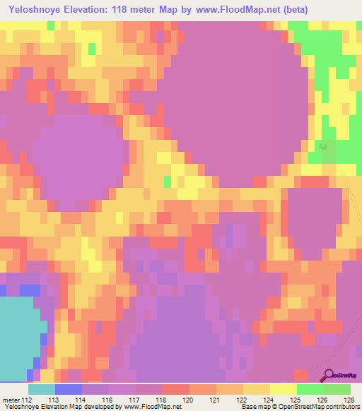 Yeloshnoye,Russia Elevation Map