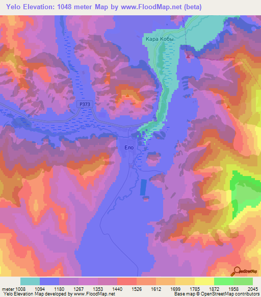 Yelo,Russia Elevation Map