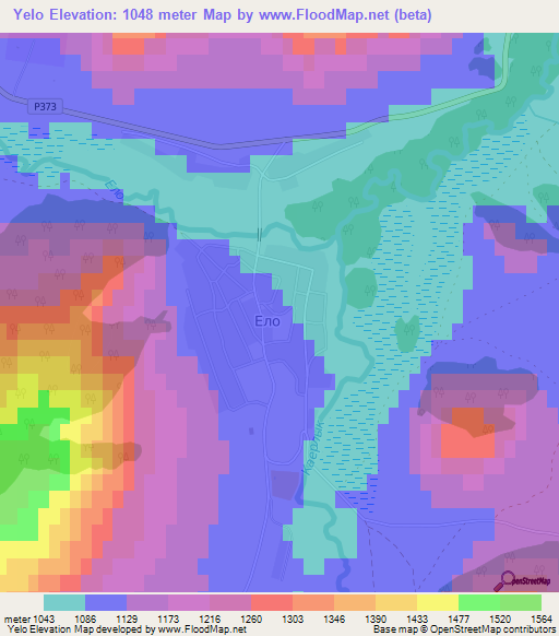 Yelo,Russia Elevation Map