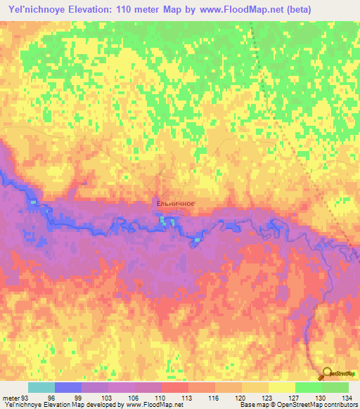 Yel'nichnoye,Russia Elevation Map