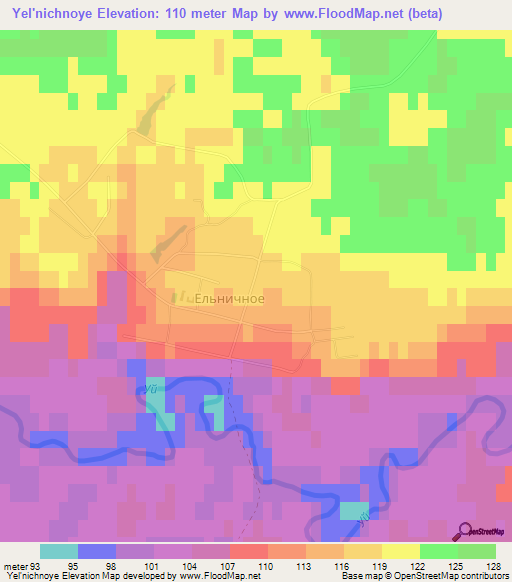 Yel'nichnoye,Russia Elevation Map