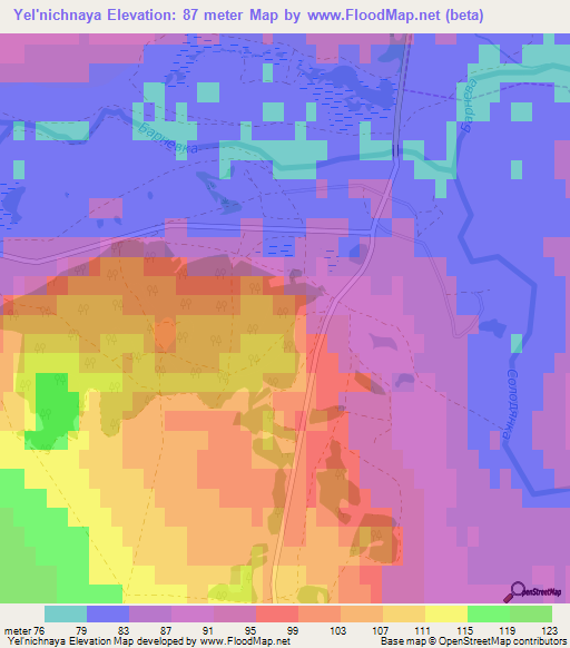 Yel'nichnaya,Russia Elevation Map