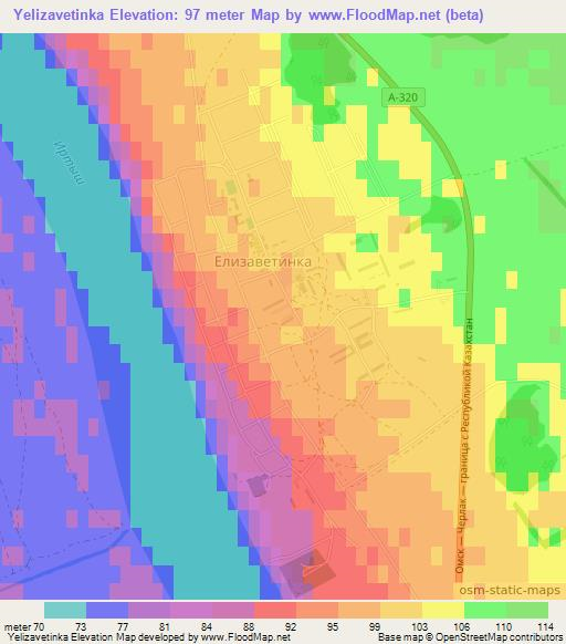 Yelizavetinka,Russia Elevation Map