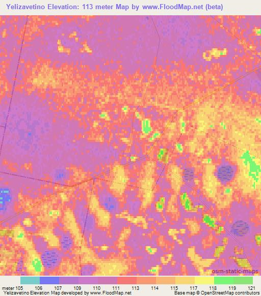 Yelizavetino,Russia Elevation Map