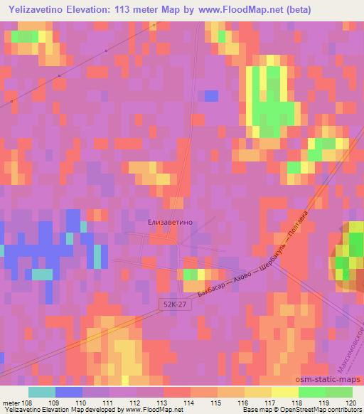 Yelizavetino,Russia Elevation Map