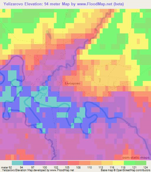 Yelizarovo,Russia Elevation Map